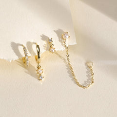 Elegant Rhinestone Earrings Stack