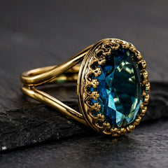 Deep Ocean Inspired Cocktail Ring
