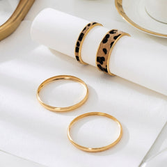 4-Piece Leopard Bangle Stack