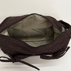 Cute Feminine Double Bow Plaid Purse
