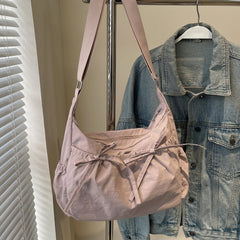 Cute Feminine Double Bow Plaid Purse