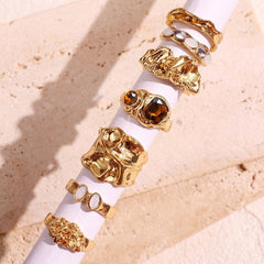 19-Piece Adjustable Boho Chunky Ring Set