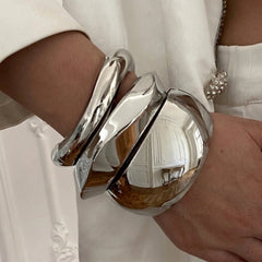 3-Piece Chunky Geometric Bangle Stack