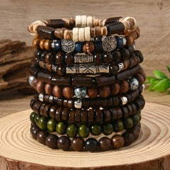 10-Piece Adjustable Boho Bracelet Variety Set