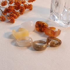 20-Piece Autumn Inspired Resin Ring Stack