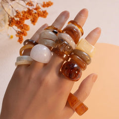 20-Piece Autumn Inspired Resin Ring Stack