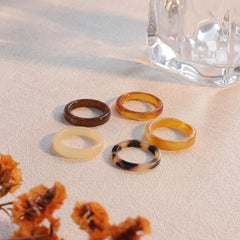 20-Piece Autumn Inspired Resin Ring Stack