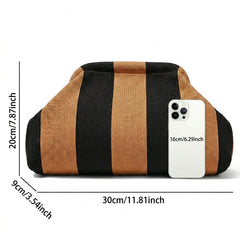 Woven Striped Pouch Clutch