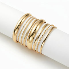 8-Piece Textured Cuff Bracelet Stack