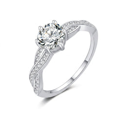 Elegant Pave Spiral Band Ring