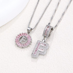 2-Piece 14K Diamond Letter Initial Necklaces (Limited Pink Edition)