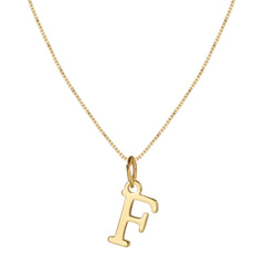 14K Minimal Serif Initial Necklace