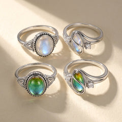 Vintage Inspired Diamond Accented Mood Ring