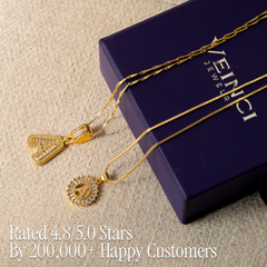 2-Piece 14K Diamond Letter Initial Necklaces