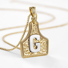 14K Elegant Cowgirl Initial Necklace