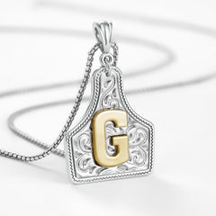 14K Elegant Cowgirl Initial Necklace