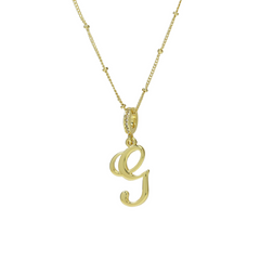 Elegant Cursive Font Satellite Chain Initial Necklace