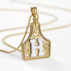 14K Elegant Cowgirl Initial Necklace