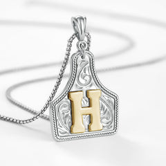14K Elegant Cowgirl Initial Necklace