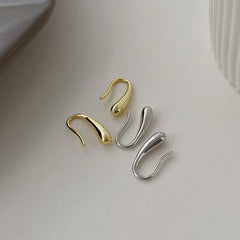 Sterling Silver Dainty Droplet Hook Earrings
