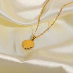 18K Dainty Textured Angel Pendant Necklace