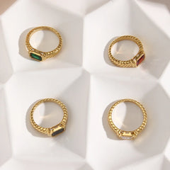 Cross Striped Baguette Diamond Ring