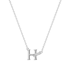 Dainty Forever Connected Initial Halo Necklace
