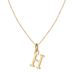 14K Minimal Serif Initial Necklace