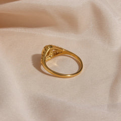 18K Vintage Inspired Pearl Ring