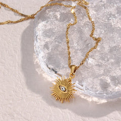Dainty Diamond Evil Eye Necklace