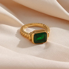 Chunky Cross Striped Baguette Diamond Ring