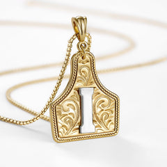 14K Elegant Cowgirl Initial Necklace