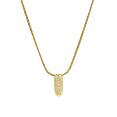 Diamond Bubble Letter Initial Necklace