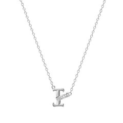 Dainty Forever Connected Initial Halo Necklace