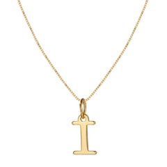 14K Minimal Serif Initial Necklace