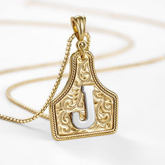 14K Elegant Cowgirl Initial Necklace