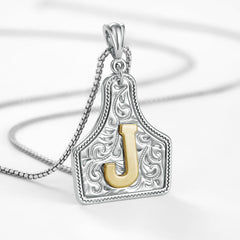 14K Elegant Cowgirl Initial Necklace
