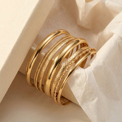 8-Piece Textured Cuff Bracelet Stack