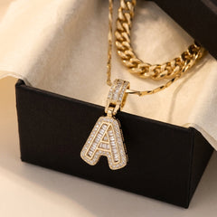 2-Piece 14K Layered Cuban & Initial Necklaces