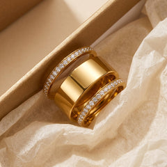 3-Piece CZ Accented Thin & Thick Ring Stack