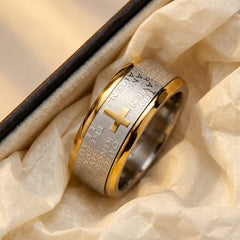 Cross Lord's Prayer Ring