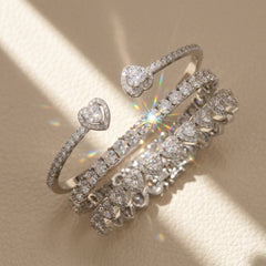 3-Piece 14K CZ Accented Bracelet Stack