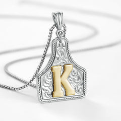 14K Elegant Cowgirl Initial Necklace