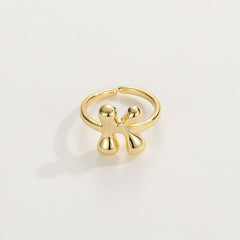 Cute Bubble Letter Initial Ring