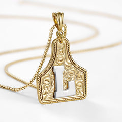 14K Elegant Cowgirl Initial Necklace