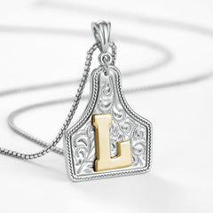 14K Elegant Cowgirl Initial Necklace