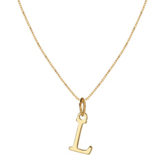 14K Minimal Serif Initial Necklace