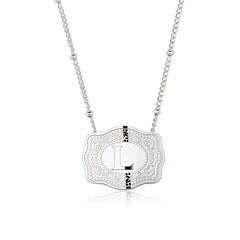 Dainty Belt Buckle Letter Initial Necklaces