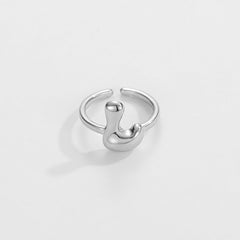 Cute Bubble Letter Initial Ring