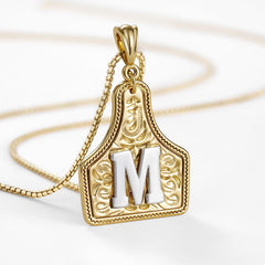 14K Elegant Cowgirl Initial Necklace